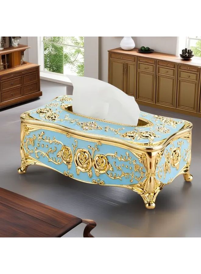 حامل علبة المناديل الذهبي الوردي أنيق من البلاستيك مربع الشكل ديكور لغرفة المعيشة غرفة النوم الحمام - Image 1